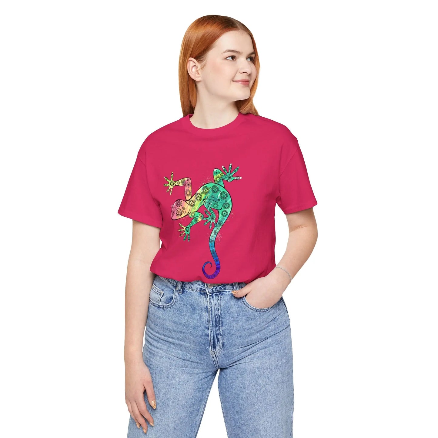 Rainbow Gecko Unisex Tee - Vibrant Nature-Inspired Design Printify