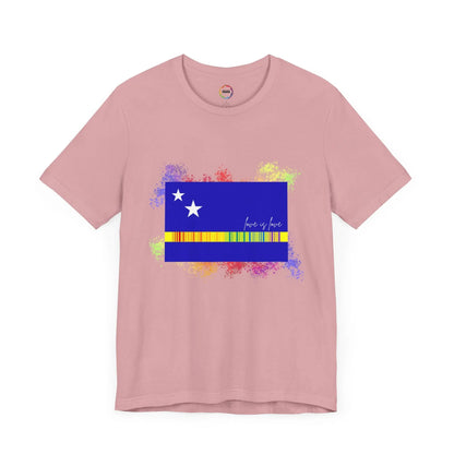 Curaçao Flag PRIDE Tee - Love is Love Unisex Tee Printify