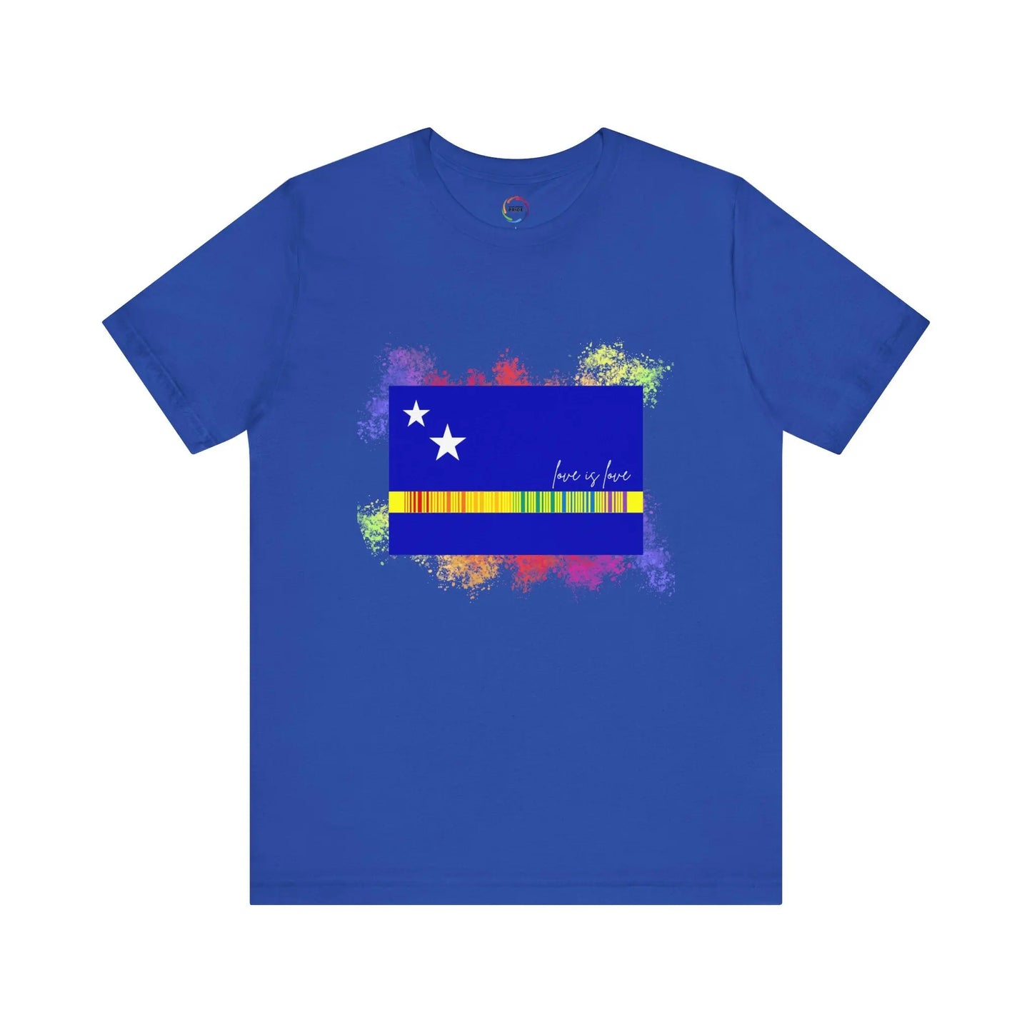 Curaçao Flag PRIDE Tee - Love is Love Unisex Tee Printify
