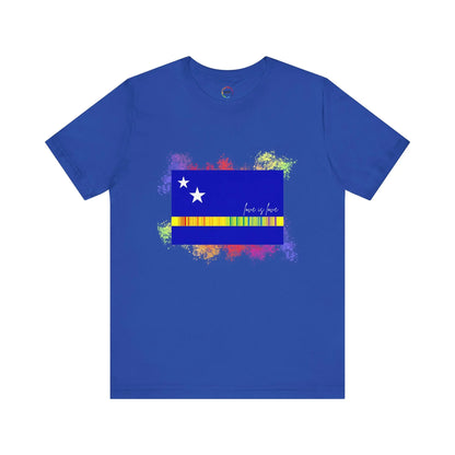 Curaçao Flag PRIDE Tee - Love is Love Unisex Tee Printify
