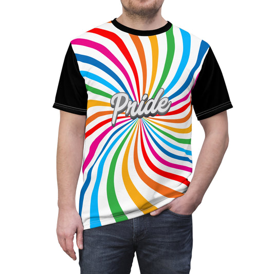 PRIDE Spiral Unisex Cut & Sew Tee - Colorful Celebration Shirt