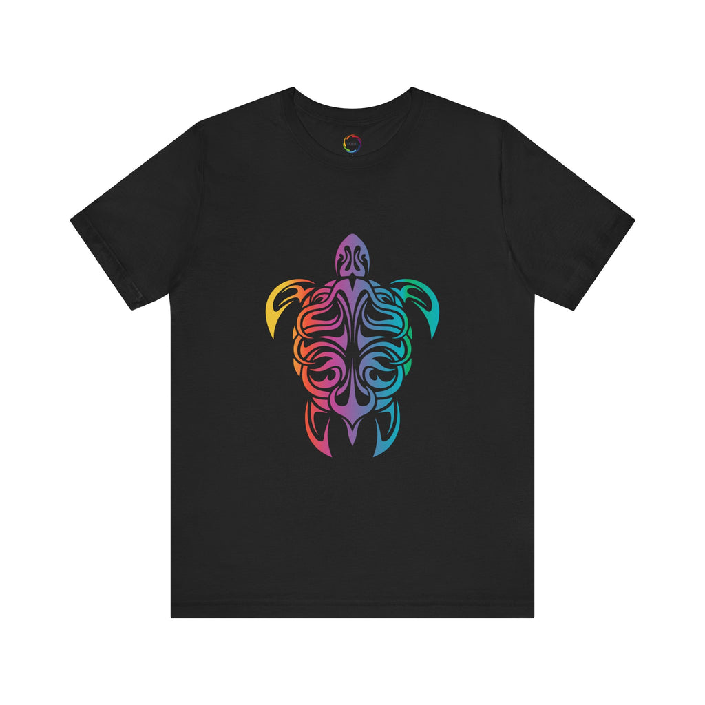 Colorful Tribal Turtle Unisex Short Sleeve Tee - Eco-Friendly Summer Wear