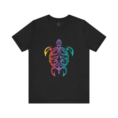 Colorful Tribal Turtle Unisex Short Sleeve Tee - Eco-Friendly Summer Wear Printify