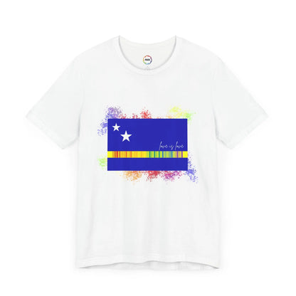 Curaçao Flag PRIDE Tee - Love is Love Unisex Tee Printify