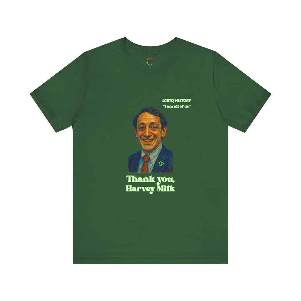 Thank you Harvey Milk Tribute Tee, Unisex T-Shirt, LGBTQ+ Pride Shirt