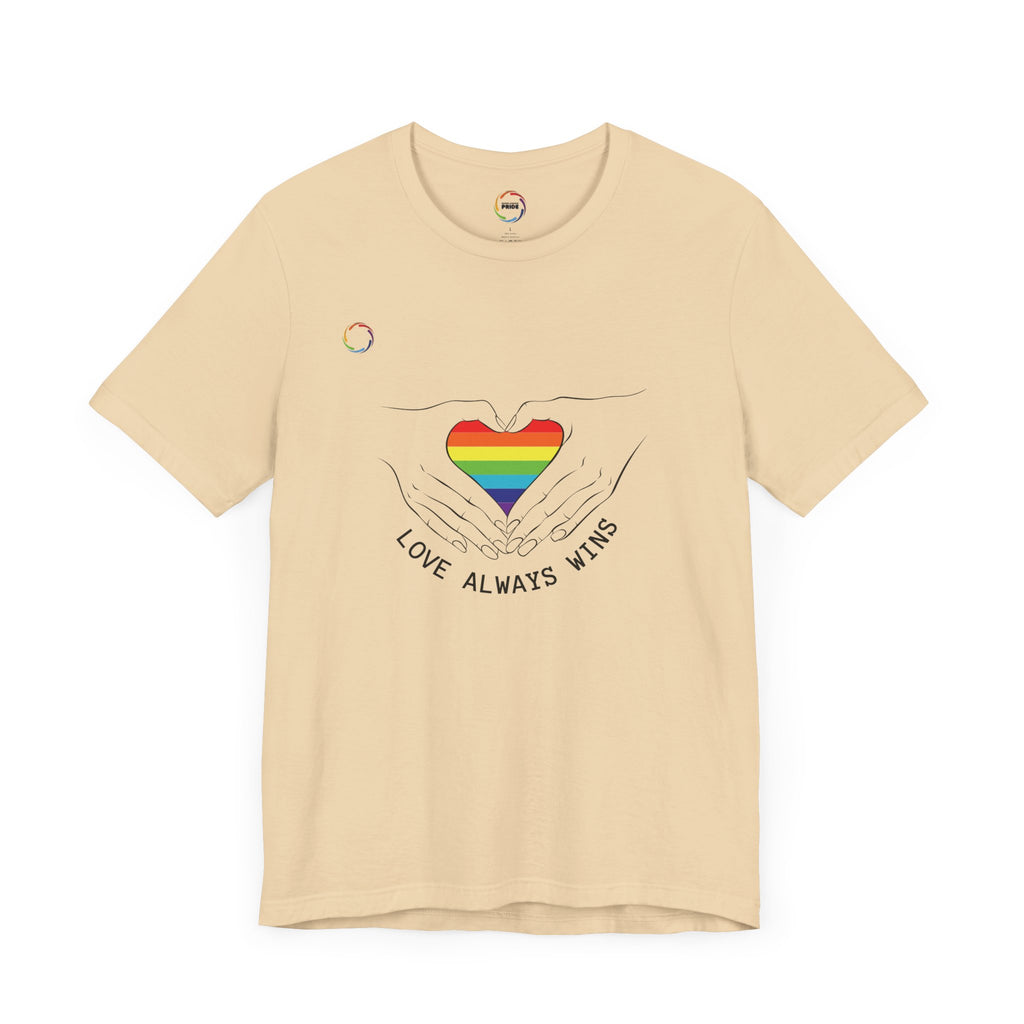 PRIDE Heart Bella+Canvas Unisex Tee - "Love Always Wins"