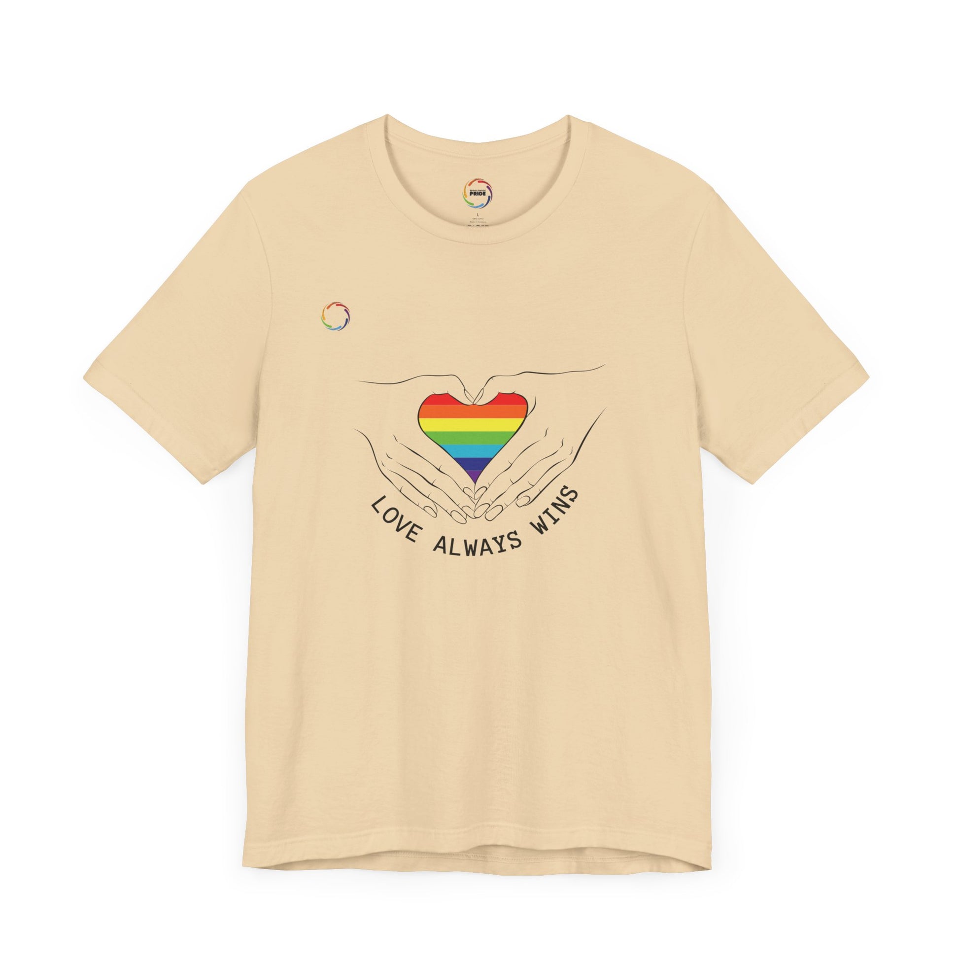 PRIDE Heart Bella+Canvas Unisex Tee - "Love Always Wins"