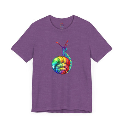 Rainbow Snail Unisex Jersey Tee - Colorful Short Sleeve Shirt Printify