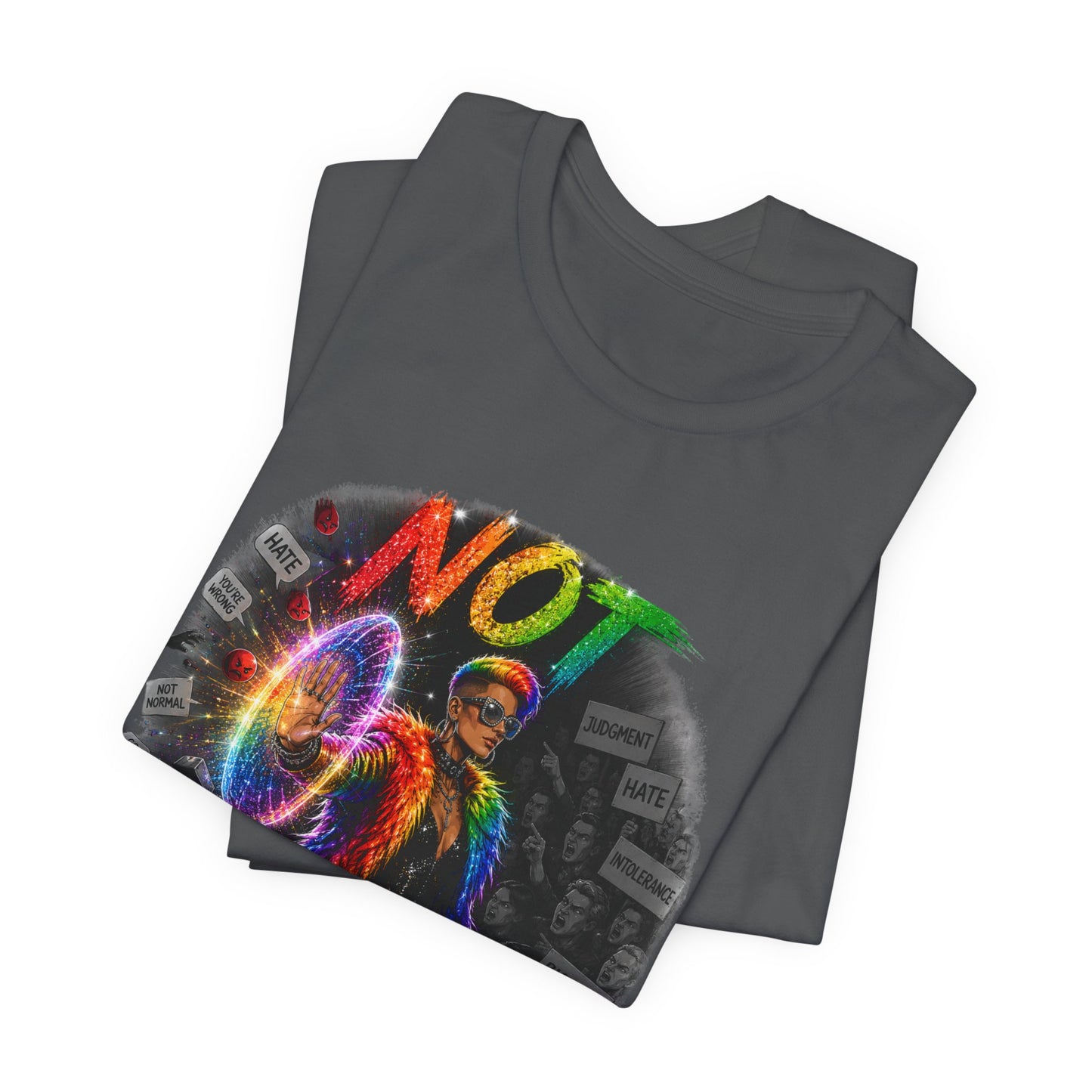 Not Today T-Shirt — Colorful Shield Hero Graphic Tee