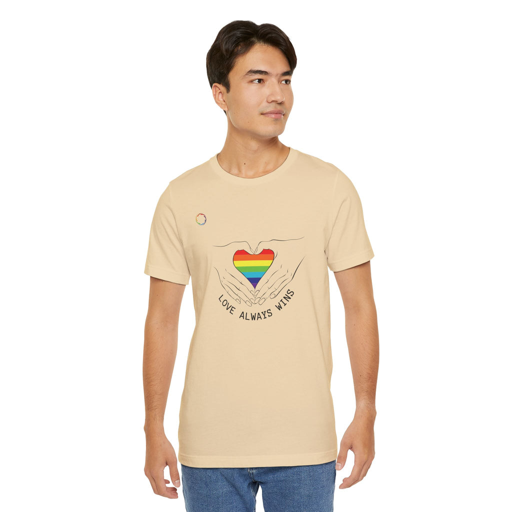 PRIDE Heart Bella+Canvas Unisex Tee - "Love Always Wins"