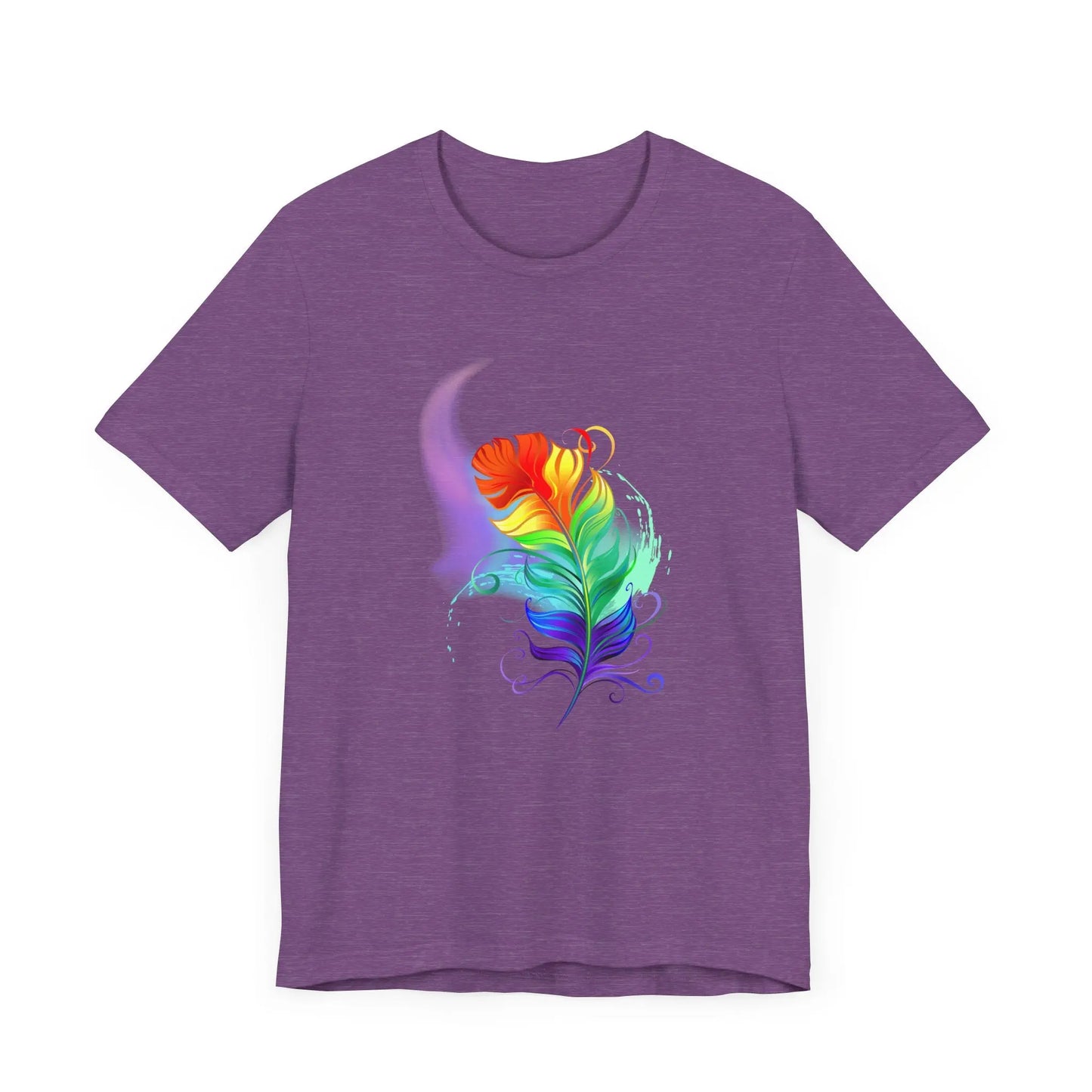 Colorful Feather Unisex T-Shirt - Vibrant Artwork for PRIDE and Self-Expression Printify
