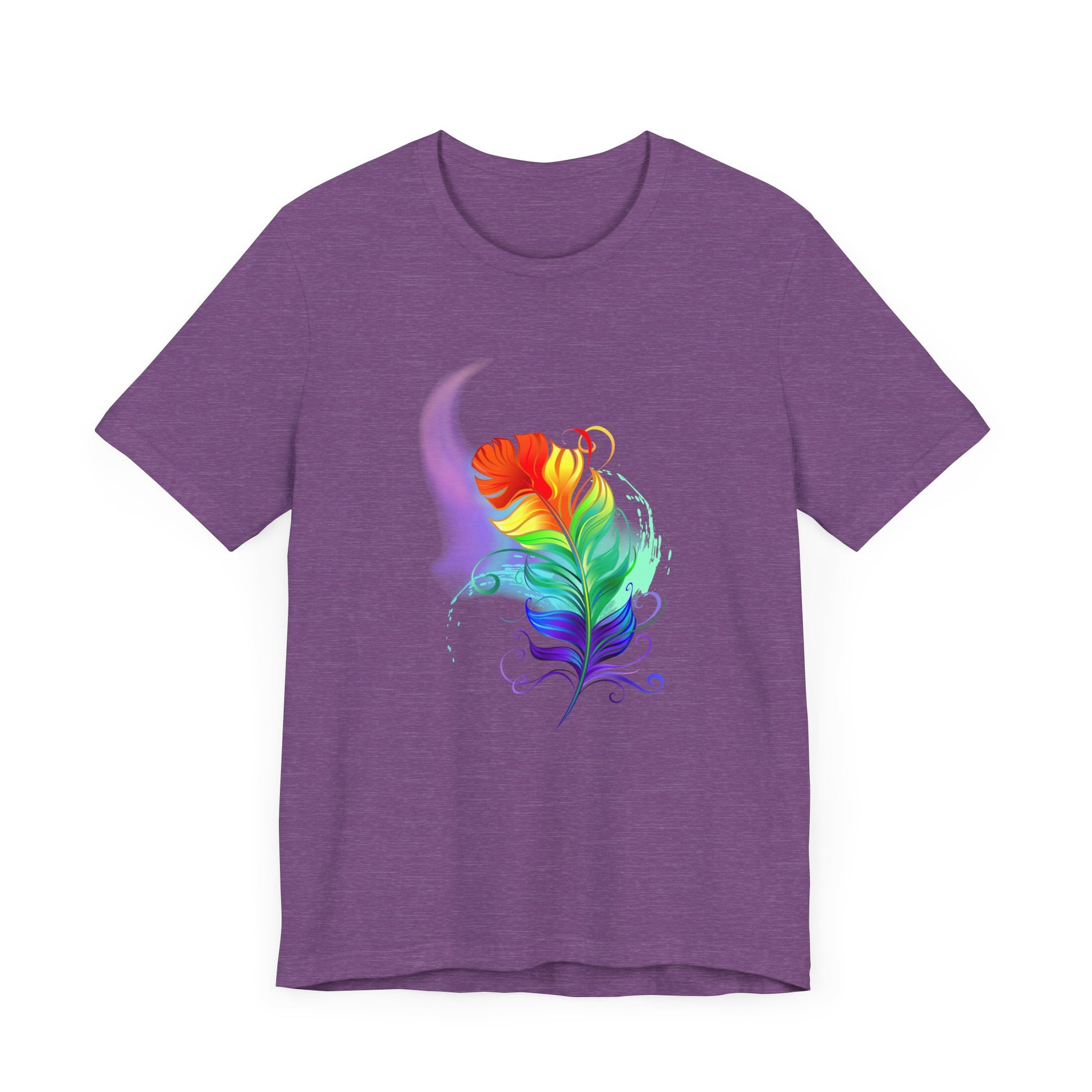 Colorful Feather Unisex T-Shirt - Vibrant Artwork for PRIDE and Self-Expression