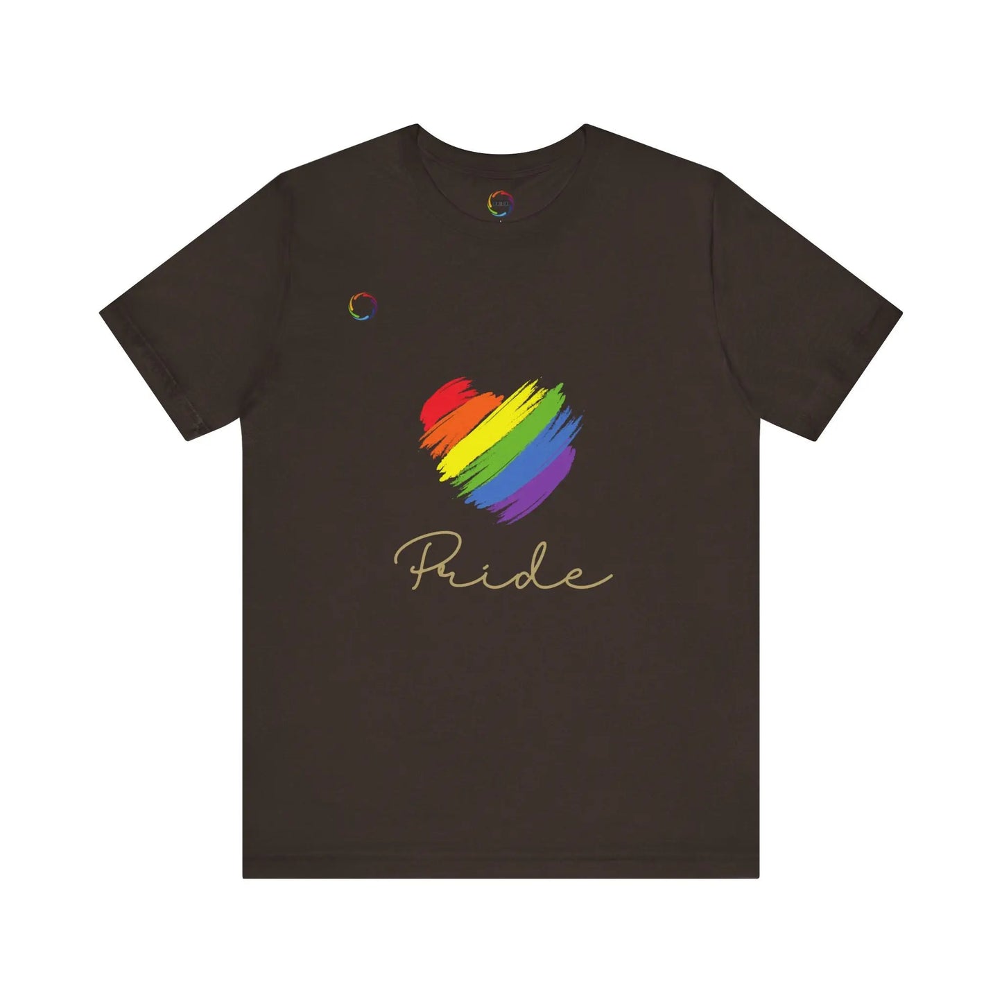 PRIDE Striped Heart Tee Printify