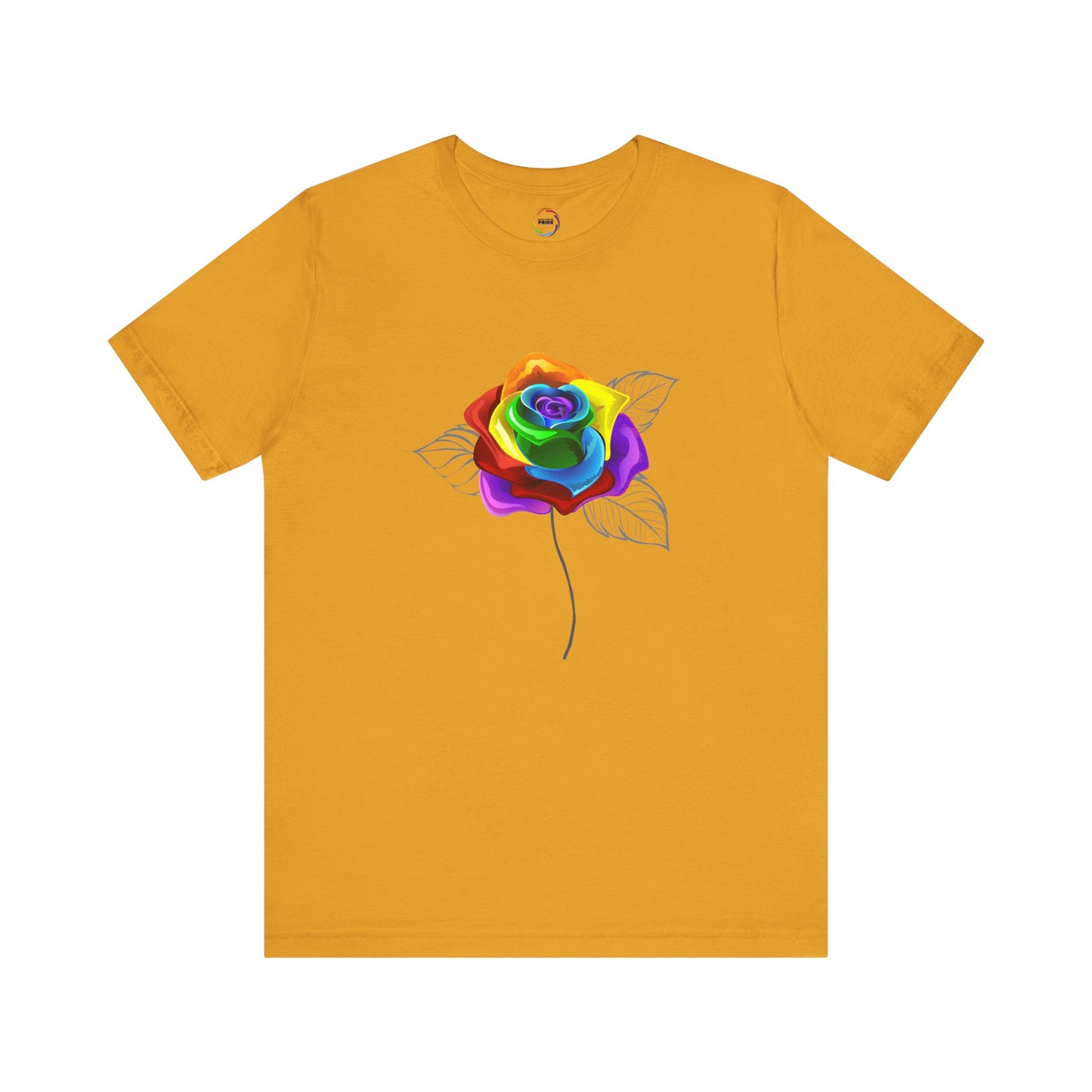 Rainbow Rose Unisex Jersey Tee - Vibrant Floral Design for PRIDE & Everyday Wear