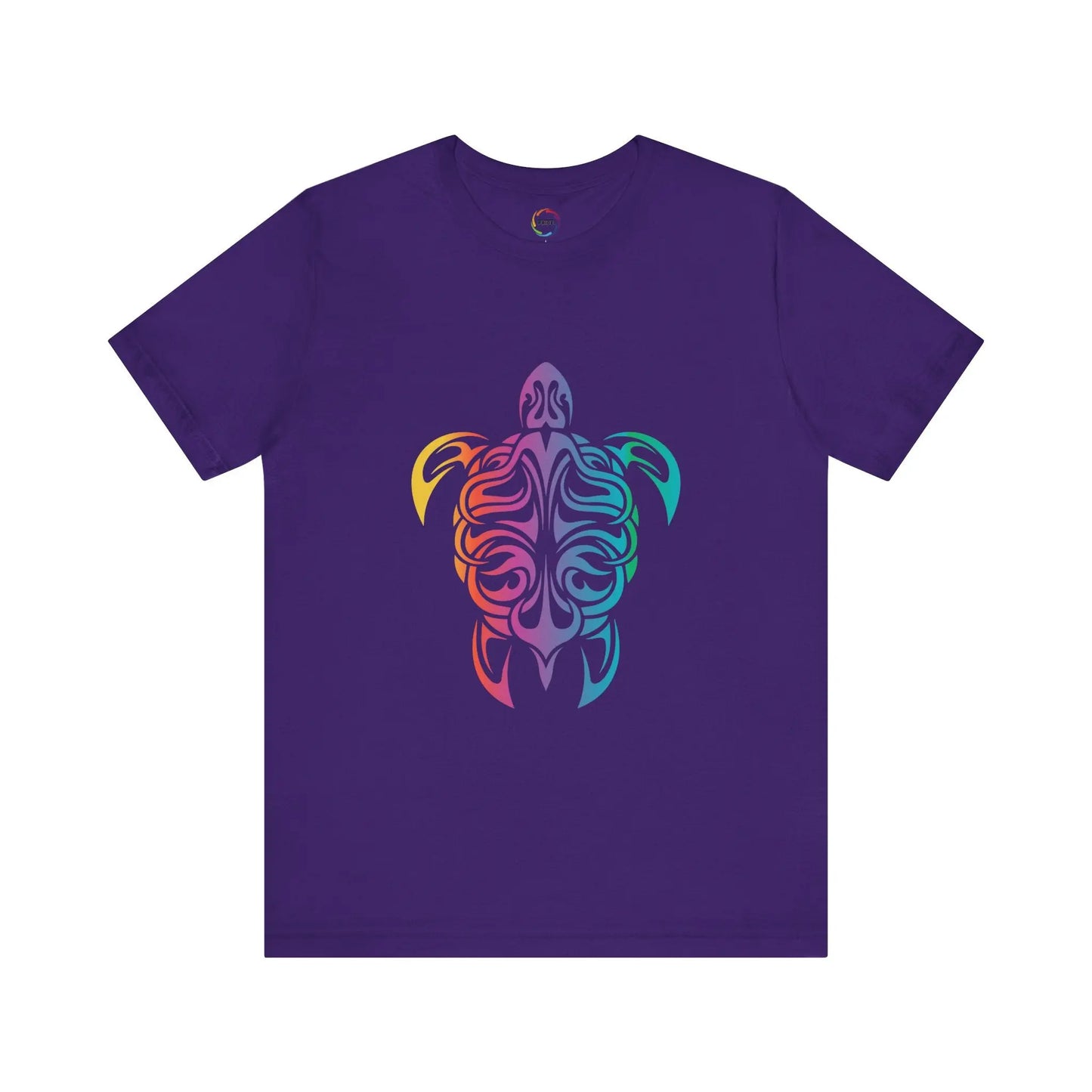 Colorful Tribal Turtle Unisex Short Sleeve Tee - Eco-Friendly Summer Wear Printify