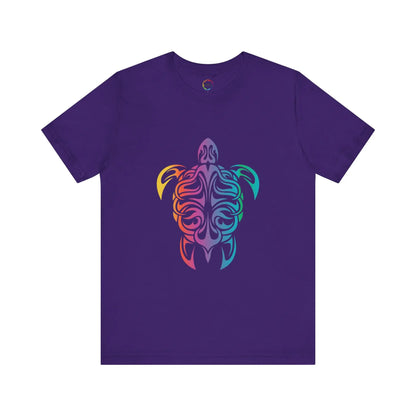 Colorful Tribal Turtle Unisex Short Sleeve Tee - Eco-Friendly Summer Wear Printify