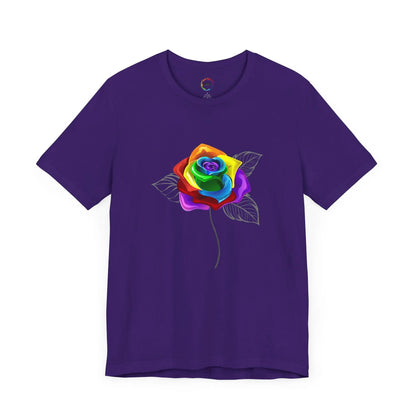 Rainbow Rose Unisex Jersey Tee - Vibrant Floral Design for PRIDE & Everyday Wear Printify