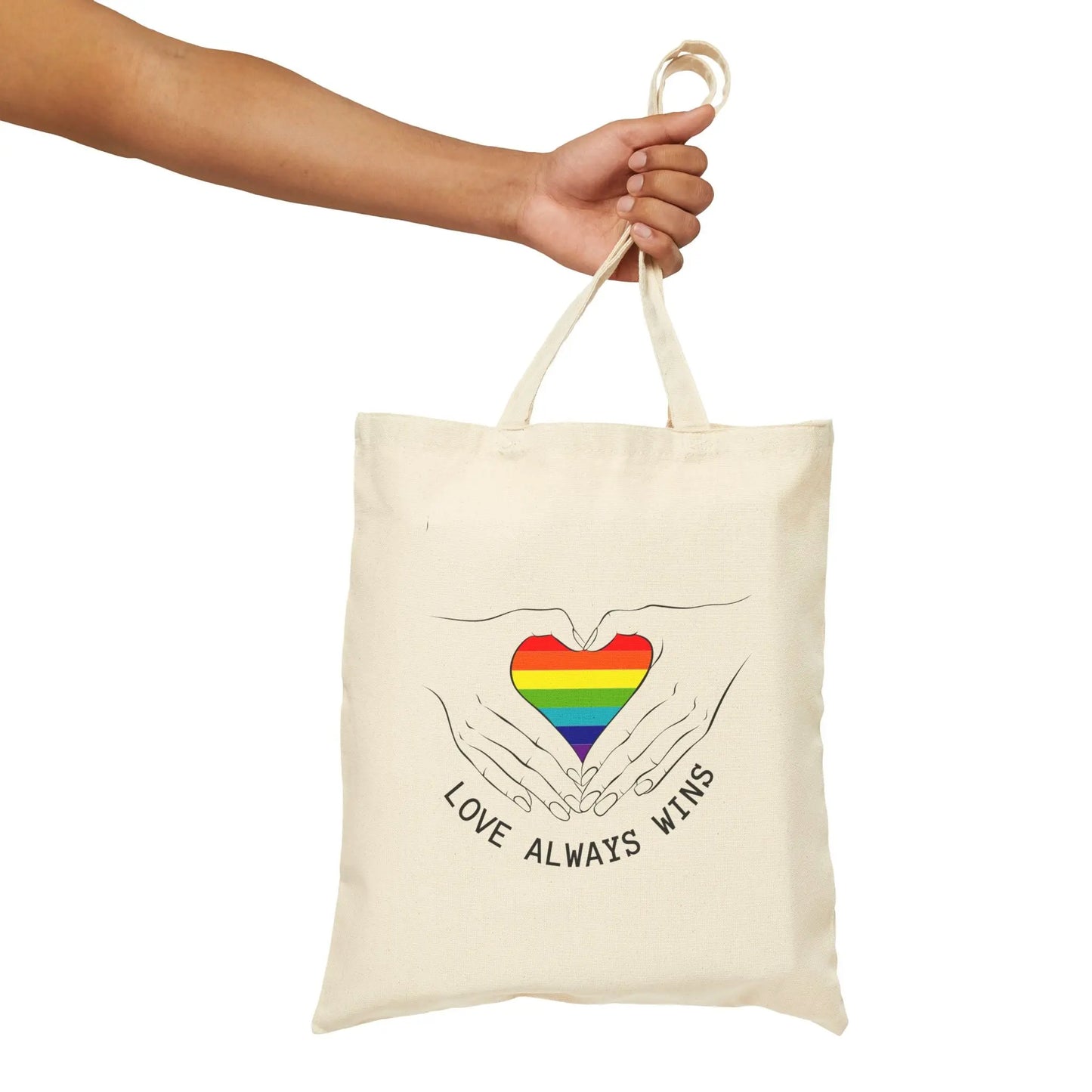 Love Always Wins Eco-Friendly Canvas Tote Bag Printify