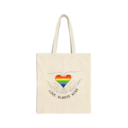 Love Always Wins Eco-Friendly Canvas Tote Bag