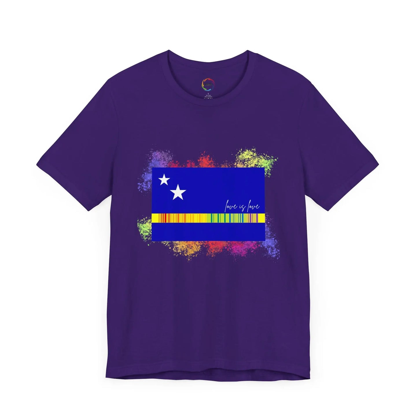 Curaçao Flag PRIDE Tee - Love is Love Unisex Tee Printify