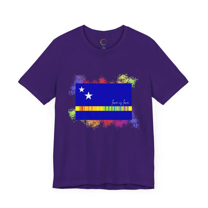 Curaçao Flag PRIDE Tee - Love is Love Unisex Tee Printify