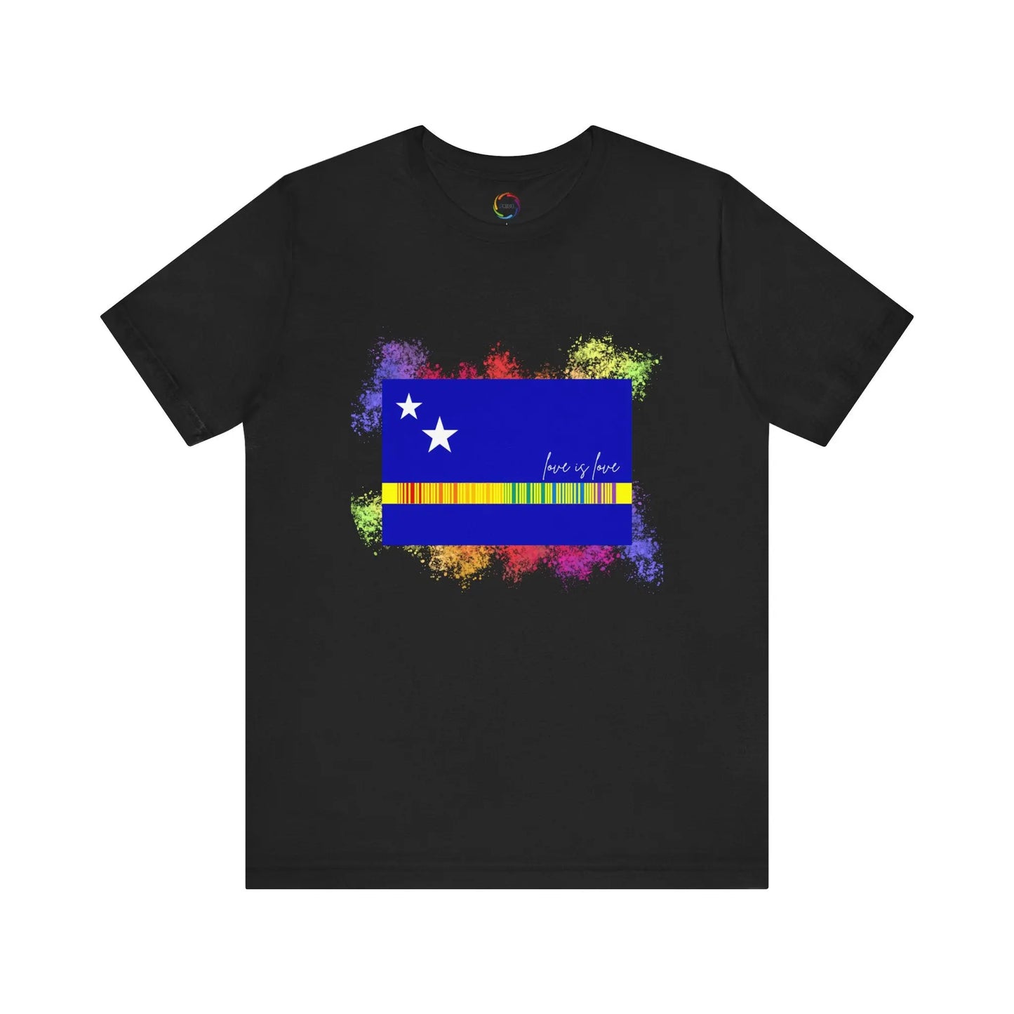Curaçao Flag PRIDE Tee - Love is Love Unisex Tee Printify