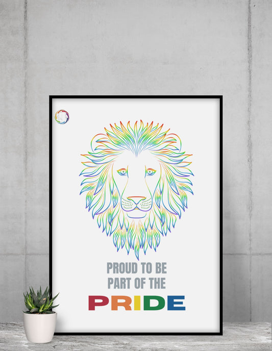 Framed White Poster Proud to be part of the PRIDE