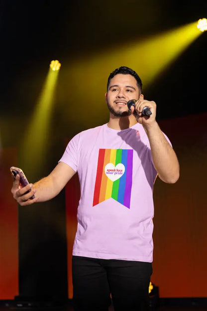 PRIDE Speak Love & Wear Pride - Rainbow Short Sleeve Tee Printify