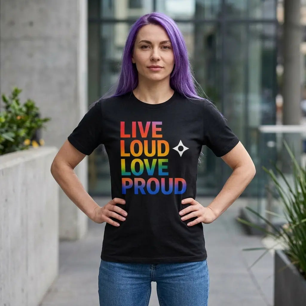 Live Loud Love Proud T-Shirt — Rainbow Pride Tee Printify