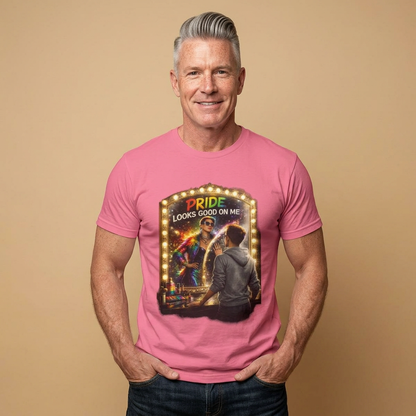 Pride Looks Good On Me T-Shirt — LGBTQ+ Mirror-Glow Graphic Tee