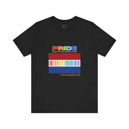 Netherlands PRIDE-Bar Code Unisex Short Sleeve Tee - Celebrating LGBTQ+ Printify