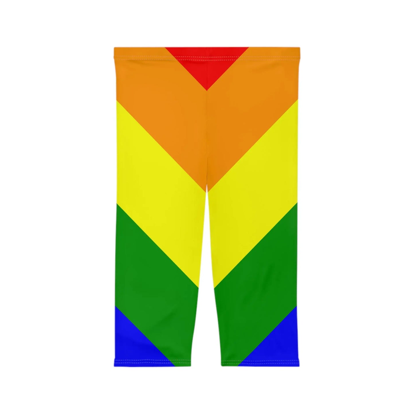 Rainbow Chevron Women’s Capri Leggings - Perfect for PRIDE and Active Wear Printify