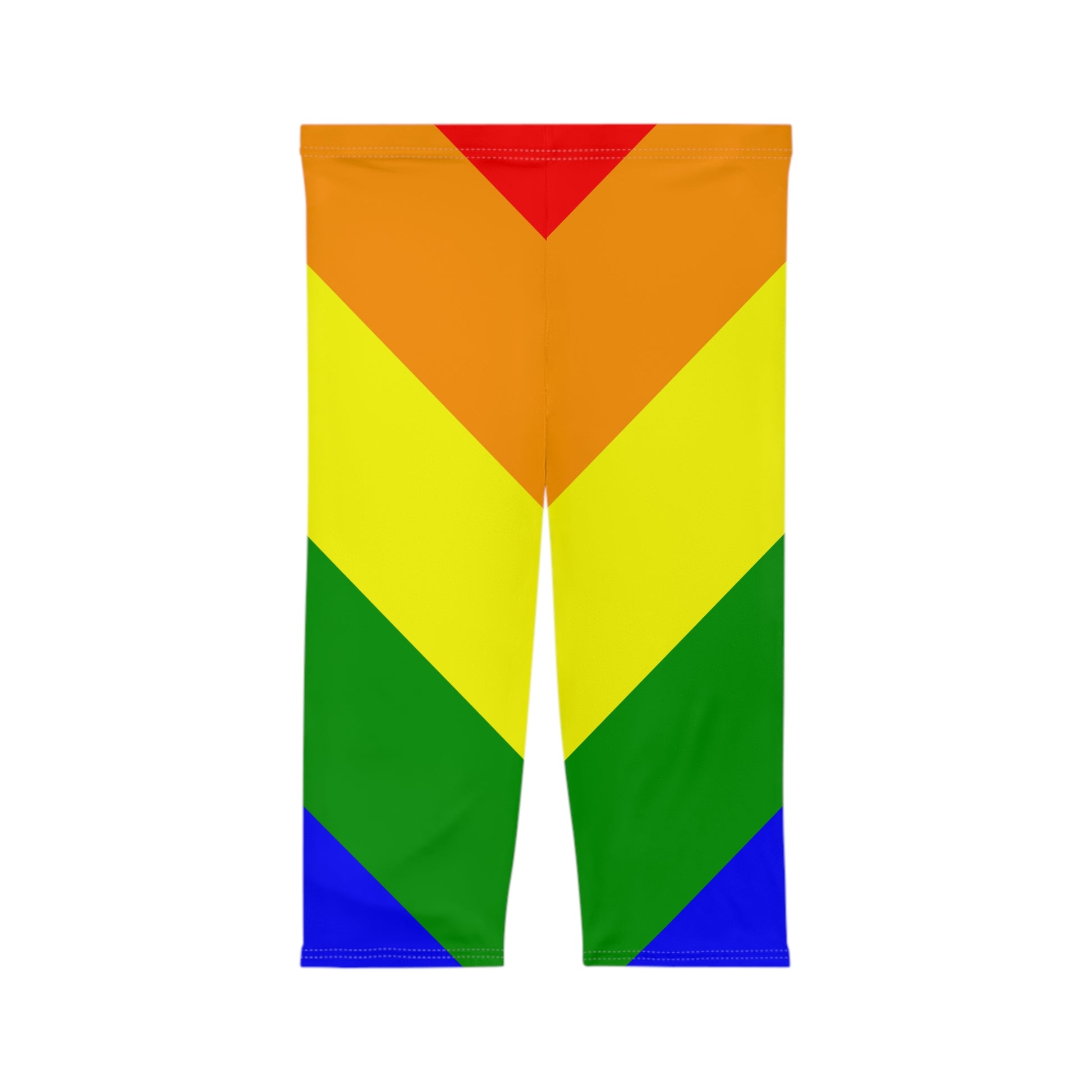 Rainbow Chevron Women’s Capri Leggings - Perfect for PRIDE and Active Wear