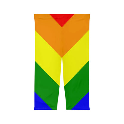 Rainbow Chevron Women’s Capri Leggings - Perfect for PRIDE and Active Wear Printify