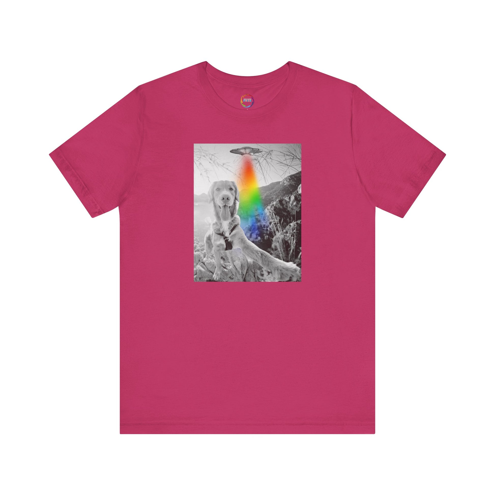 Dog Selfie Tee, Retro Graphic Shirt, Fun Casual Wear, Unique Gift, Unisex Short Sleeve Top