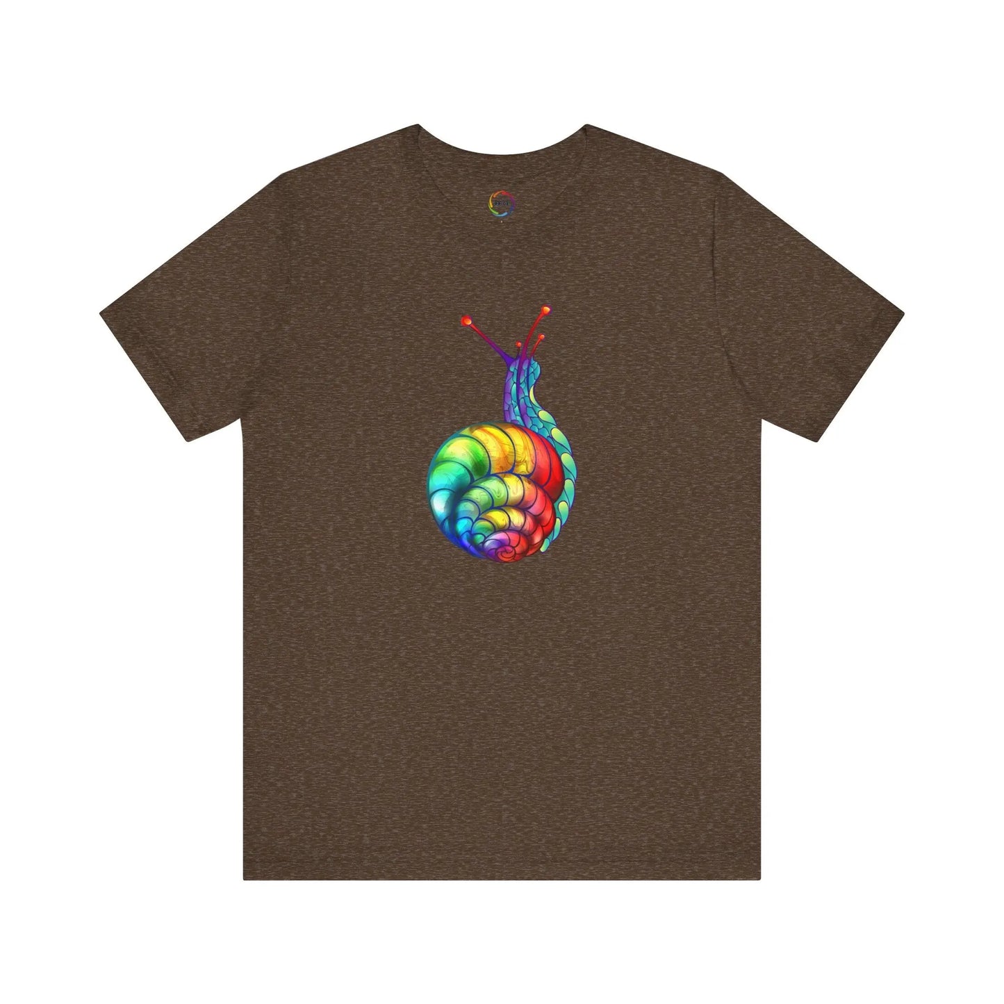 Rainbow Snail Unisex Jersey Tee - Colorful Short Sleeve Shirt Printify