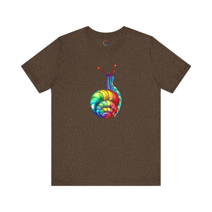 Rainbow Snail Unisex Jersey Tee - Colorful Short Sleeve Shirt Printify