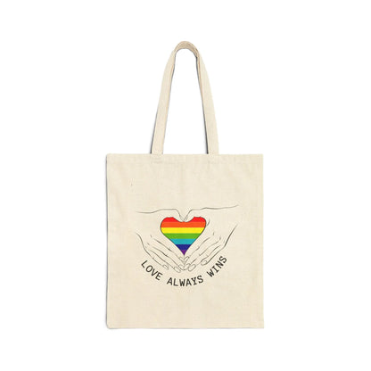 Love Always Wins Eco-Friendly Canvas Tote Bag Printify