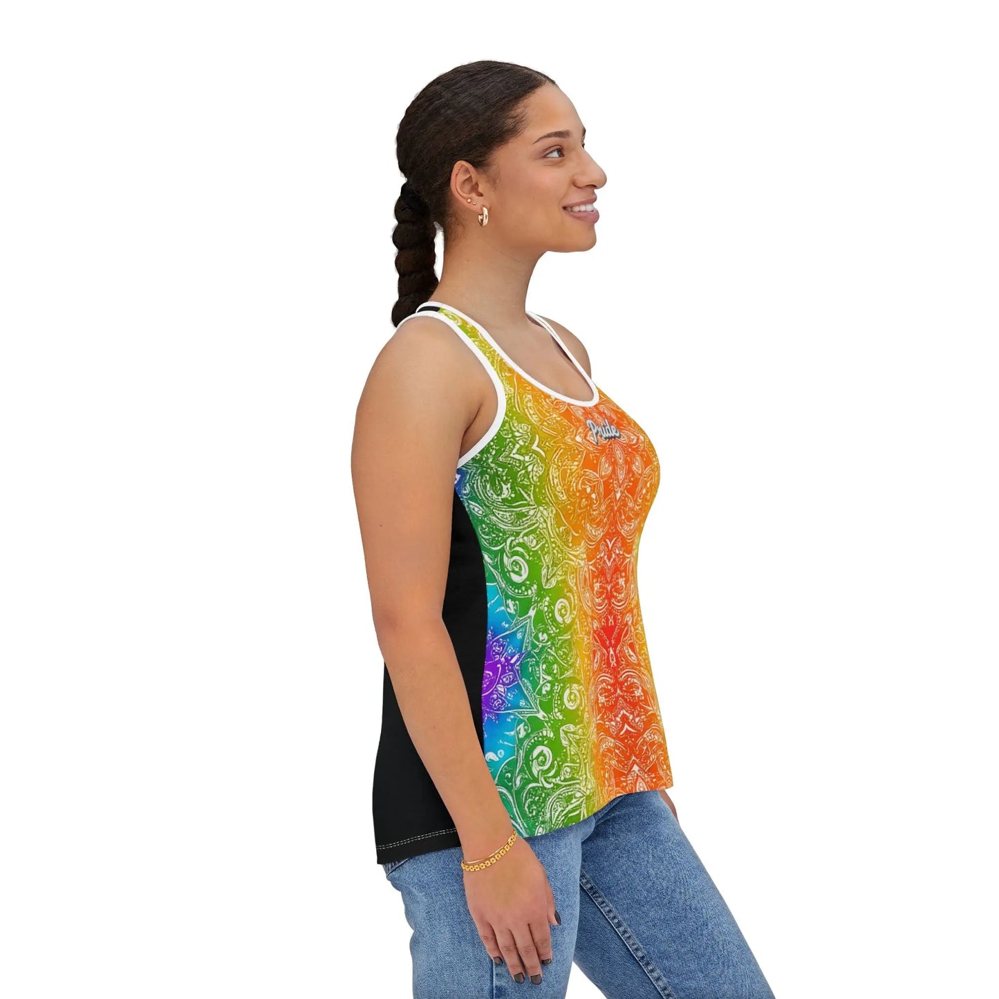 PRIDE Rainbow Floral Women's Tank Top Printify