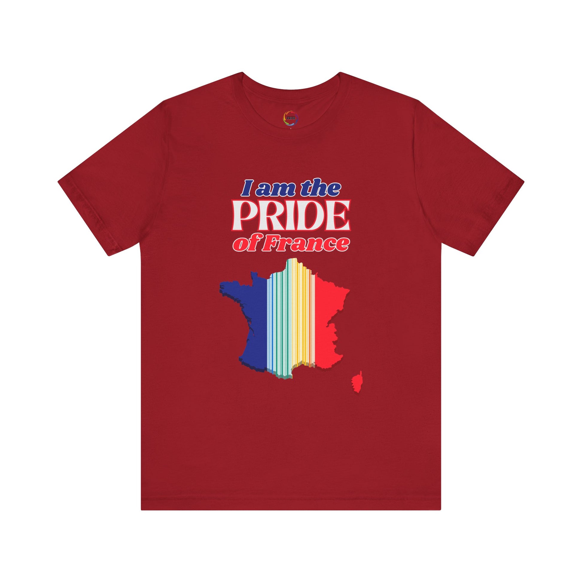 I Am the PRIDE of France T-Shirt - Unisex Tee with Rainbow Map Design