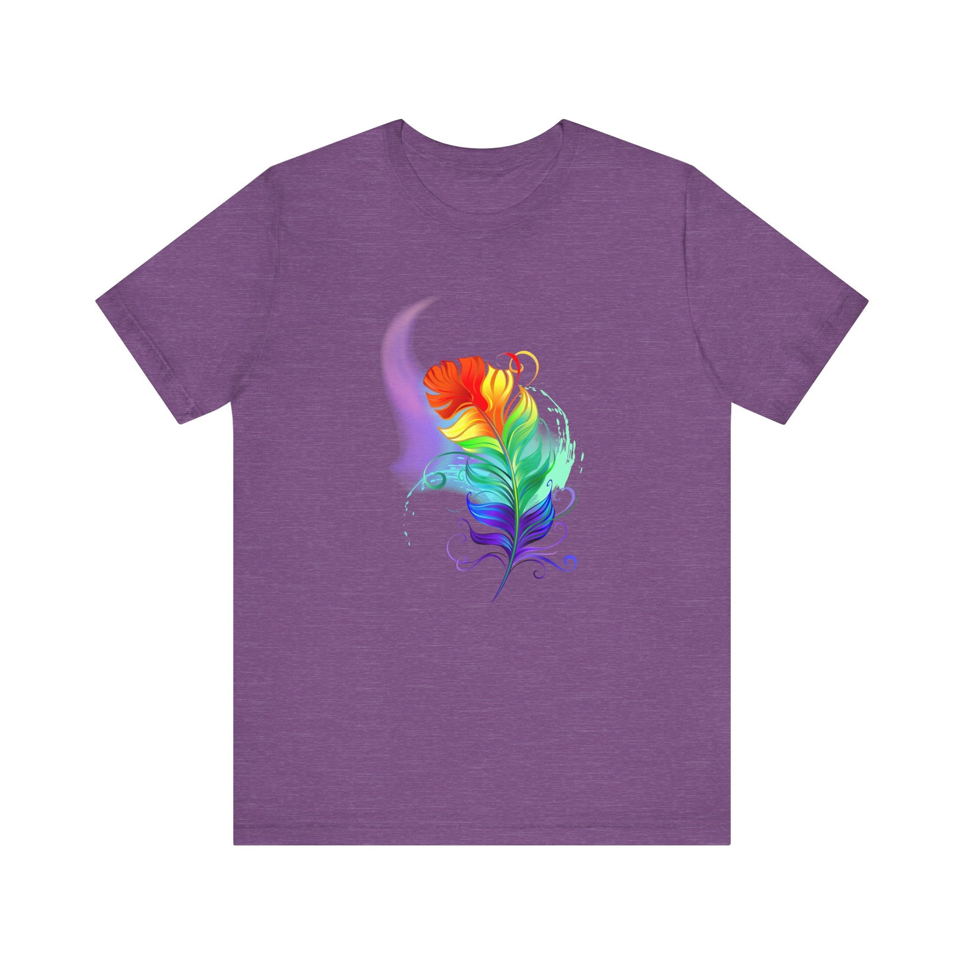 Colorful Feather Unisex T-Shirt - Vibrant Artwork for PRIDE and Self-Expression