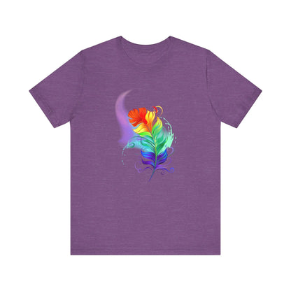 Colorful Feather Unisex T-Shirt - Vibrant Artwork for PRIDE and Self-Expression Printify
