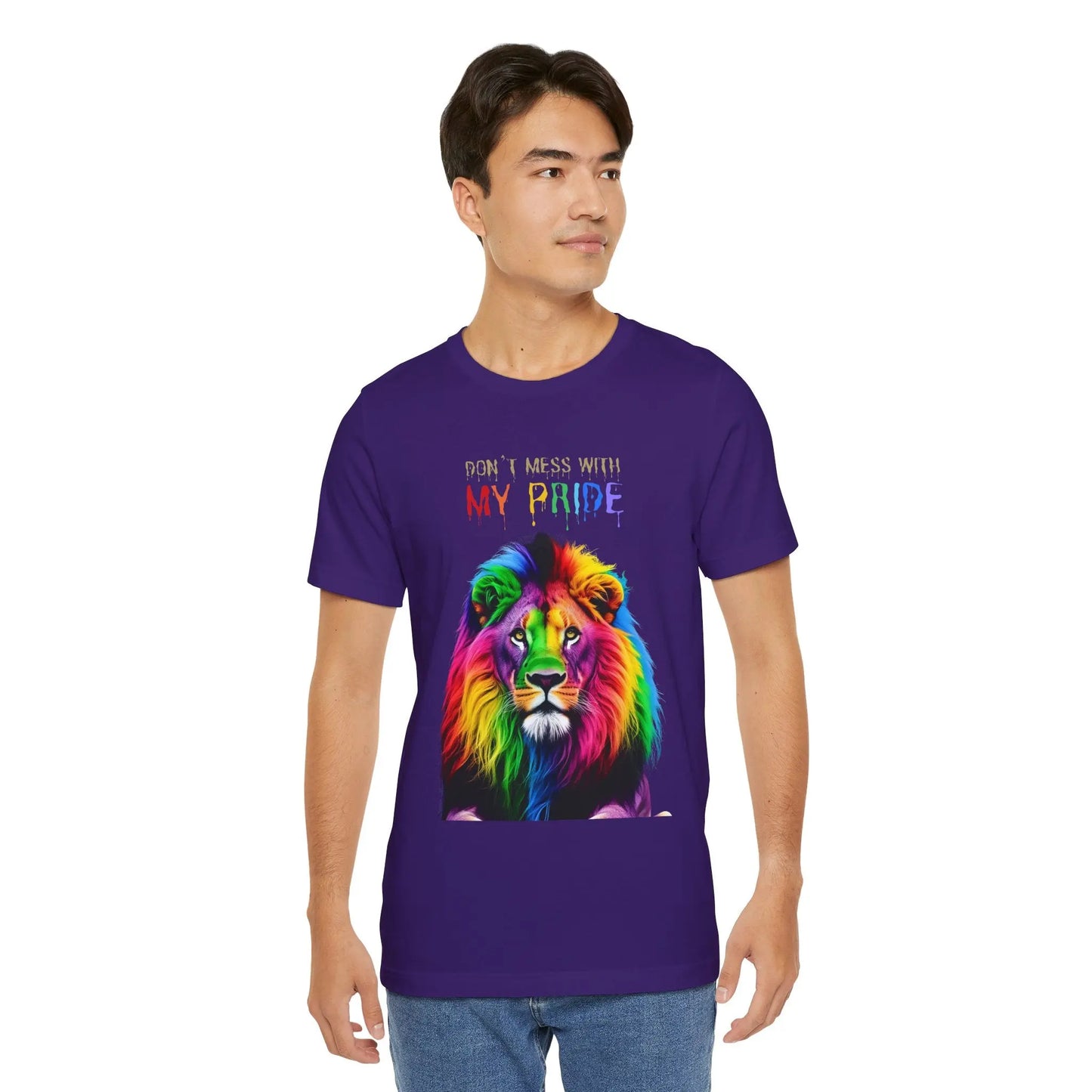 Pride Lion Short Sleeve Tee - 'Don't Mess With My Pride' Statement Shirt Printify