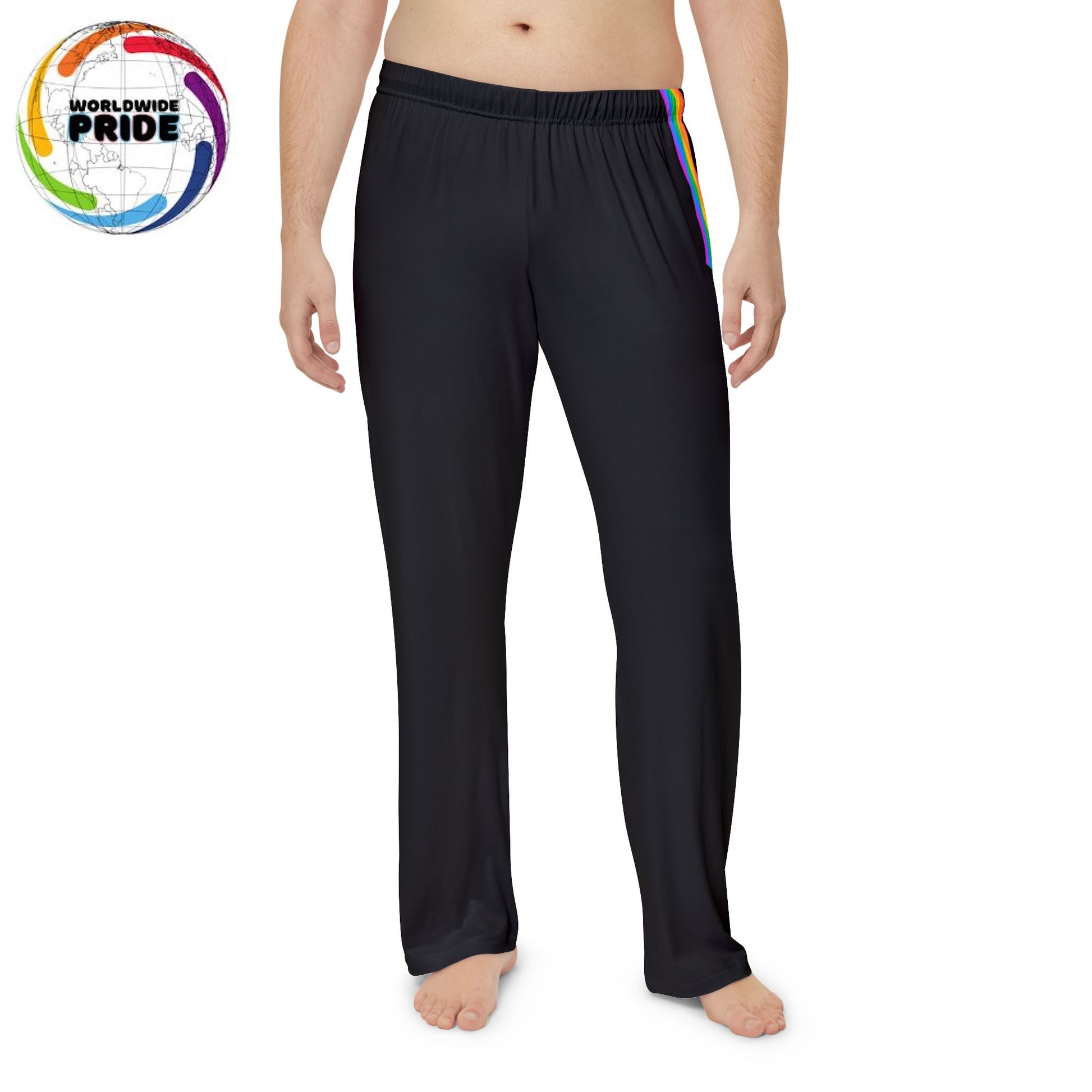 Comfortable Men's Pajama Pants with Rainbow Accent