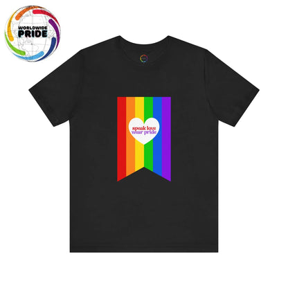 PRIDE Speak Love & Wear Pride - Rainbow Short Sleeve Tee Printify