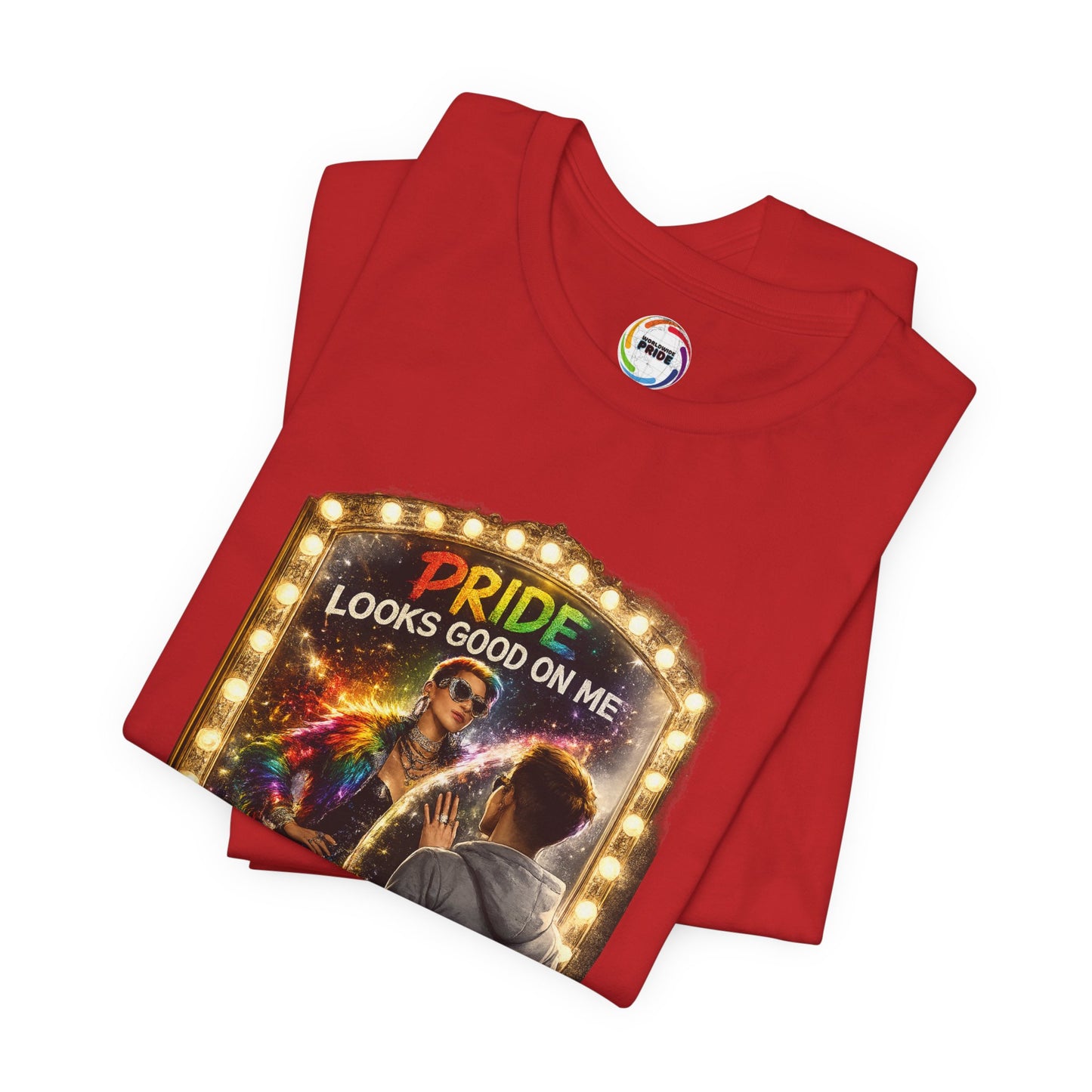 Pride Looks Good On Me T-Shirt — LGBTQ+ Mirror-Glow Graphic Tee