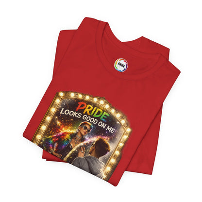 Pride Looks Good On Me T-Shirt — LGBTQ+ Mirror-Glow Graphic Tee