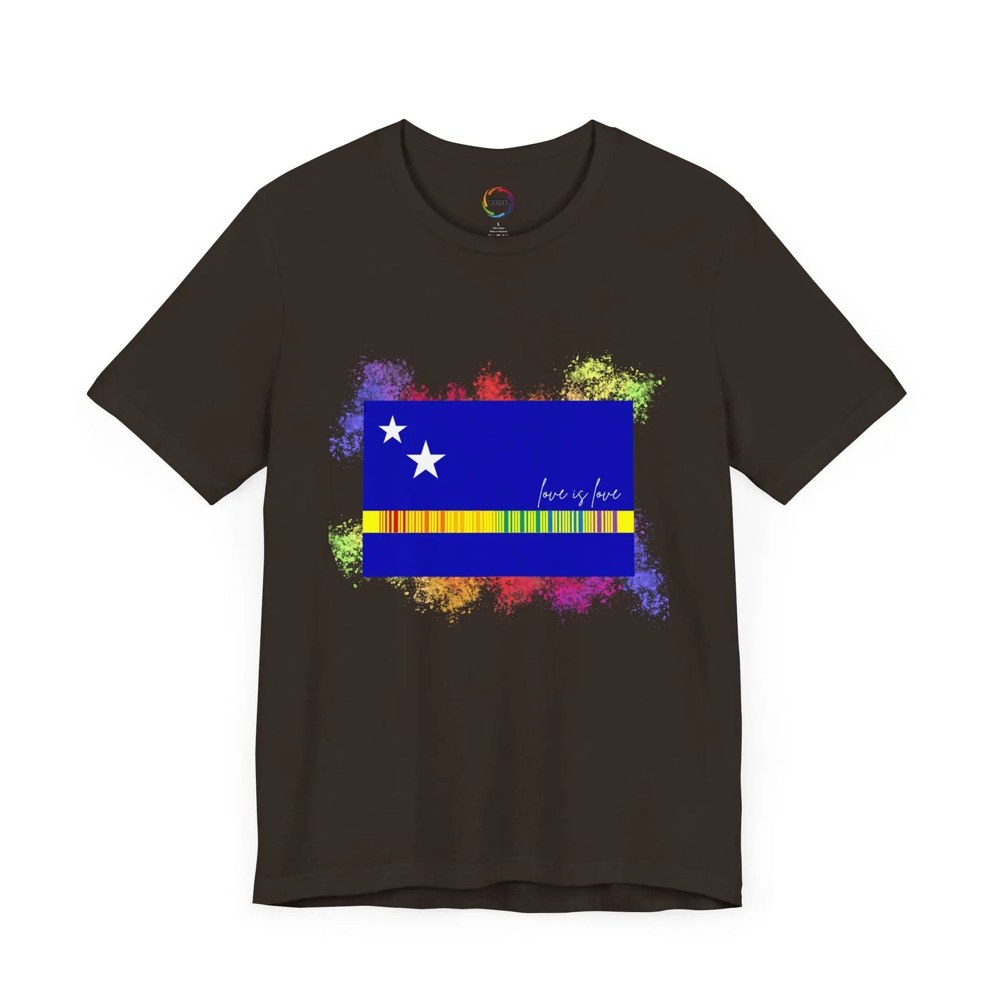 Curaçao Flag PRIDE Tee - Love is Love Unisex Tee Printify