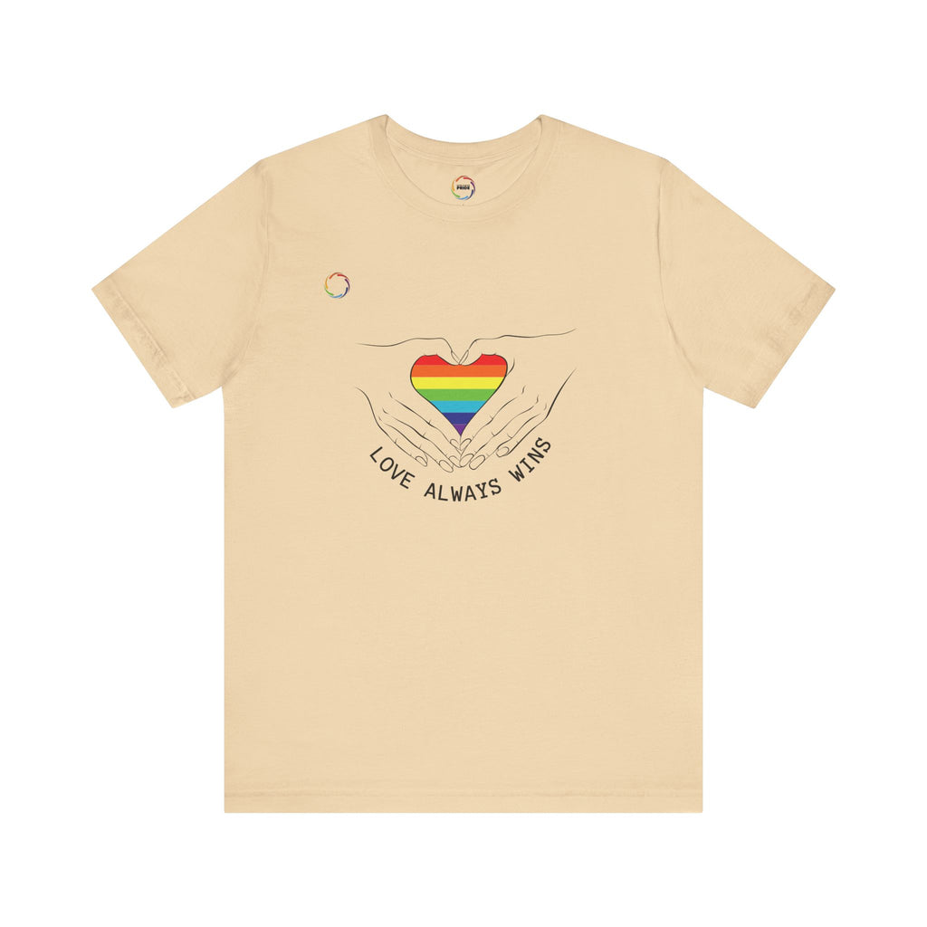 PRIDE Heart Bella+Canvas Unisex Tee - "Love Always Wins"