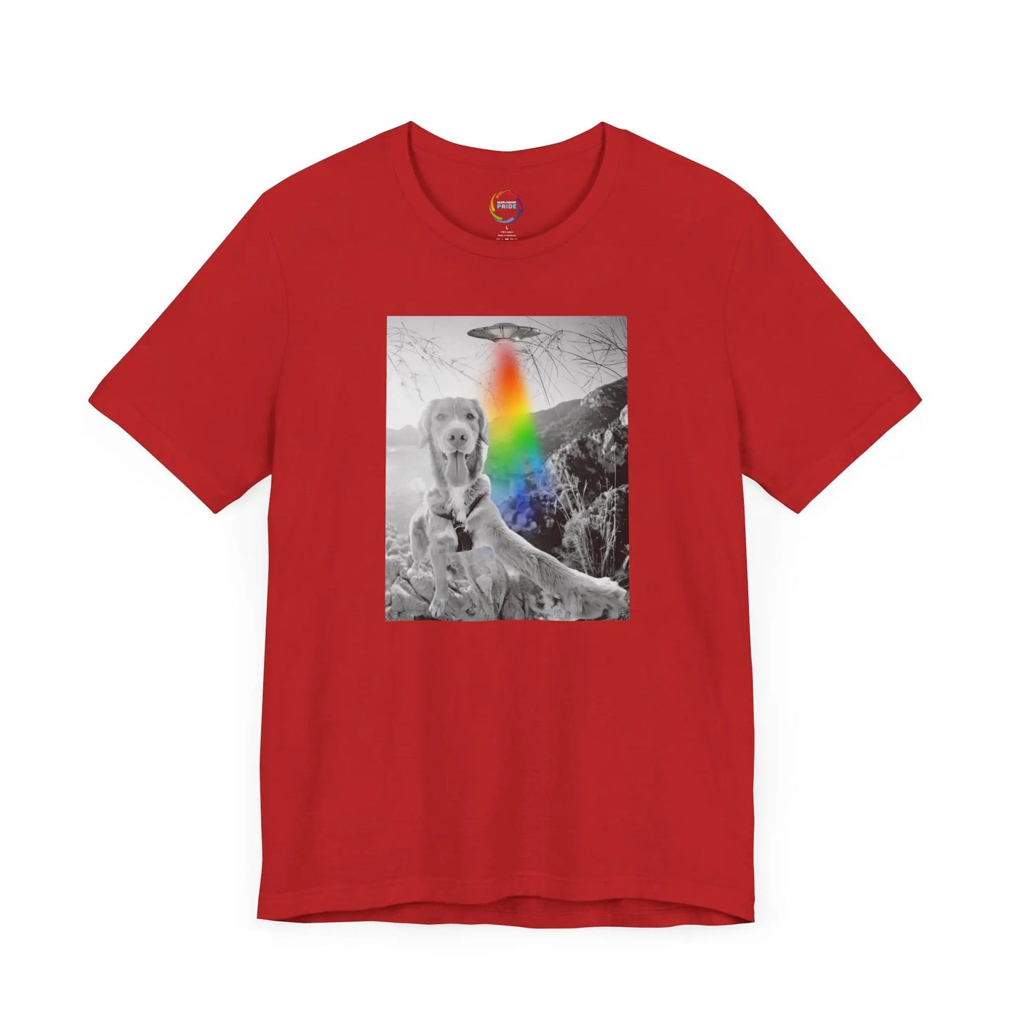 Dog Selfie Tee, Retro Graphic Shirt, Fun Casual Wear, Unique Gift, Unisex Short Sleeve Top Printify